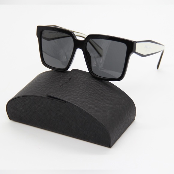 NEW PR24ZS 1AB5S0 WOMEN’S PRADA SUNGLASSES SPR 24Z BLACK WHITE PRADA PR 24ZS - Picture 2 of 12